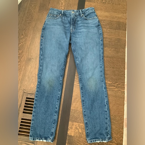 GOOD AMERICAN Good Classic Jeans High Rise Waisted Skinny Frayed Hem Size 28 - Picture 13 of 16
